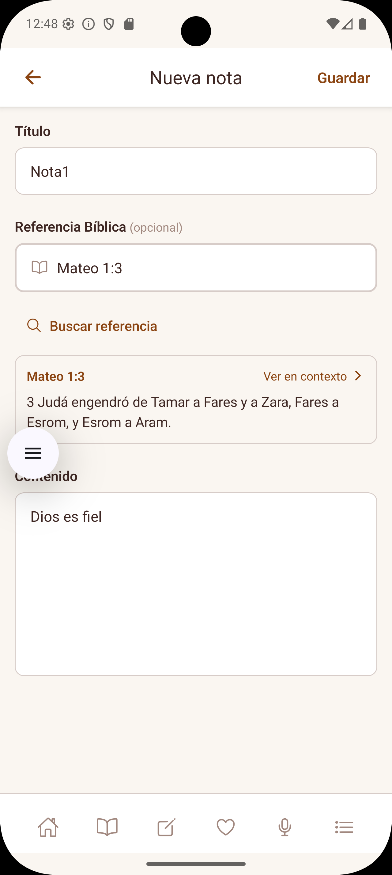 Contexto de nota