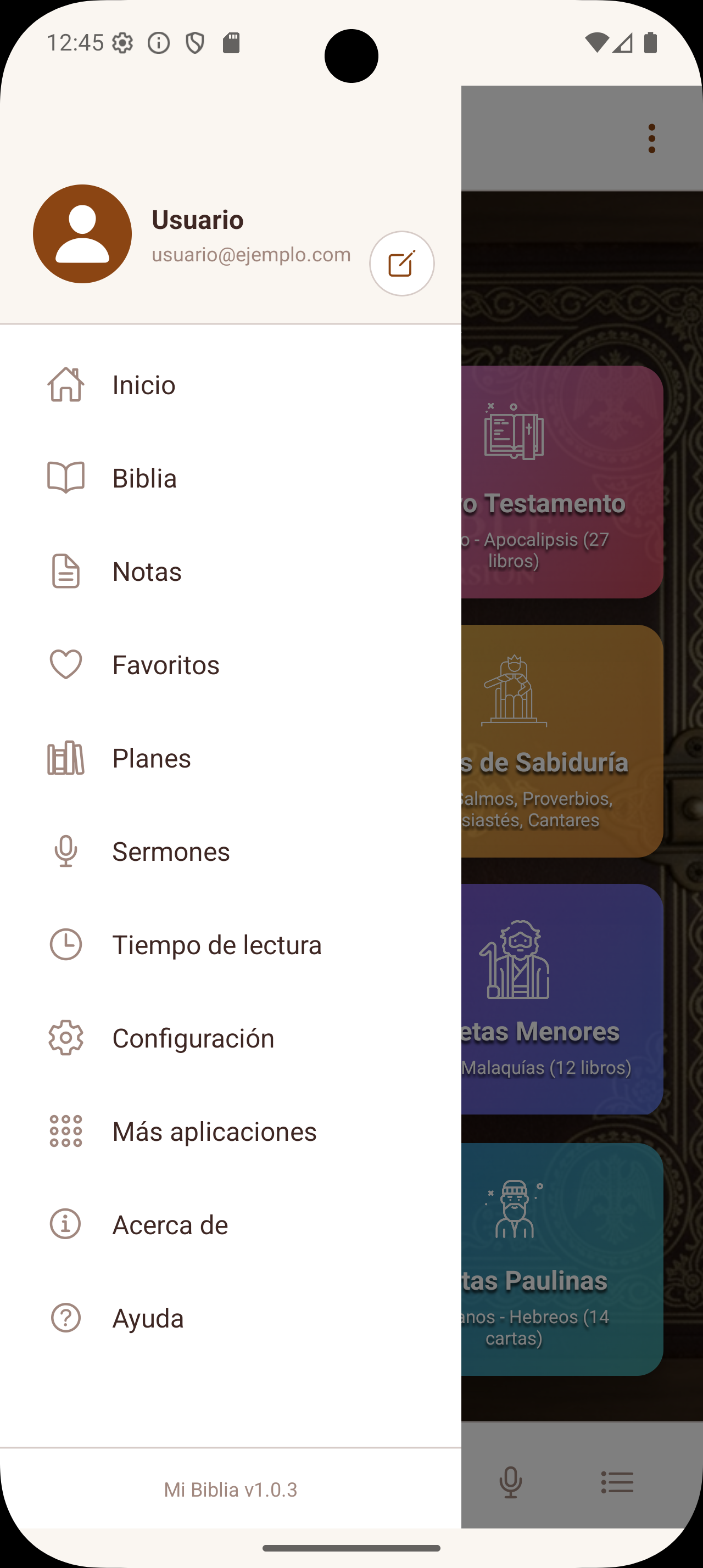 Menú lateral